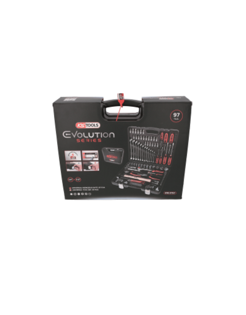 KS TOOLS 1/4"+1/2" CHROME universele gereedschapset, 97-dlg - 918.0797