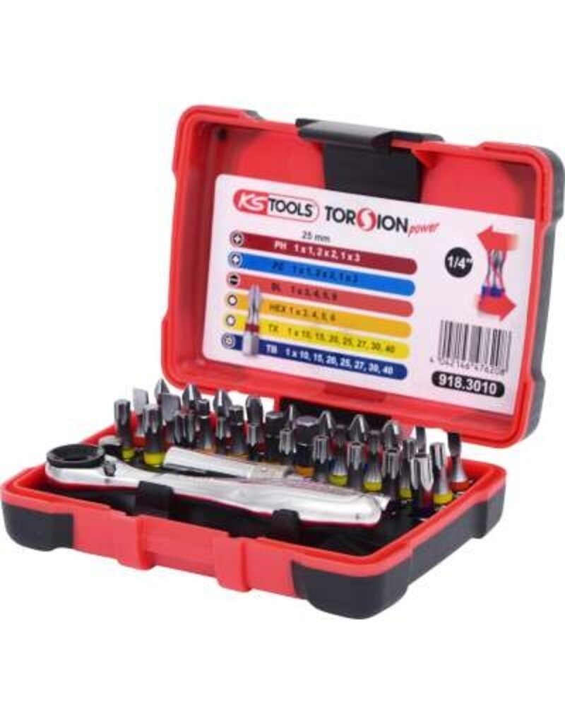 KS TOOLS 1/4" TORSIONpower Bitset, 32-dlg - 918.3010
