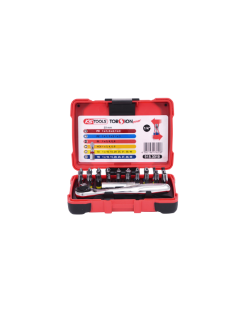 KS TOOLS 1/4" TORSIONpower Bitset, 32-dlg - 918.3010