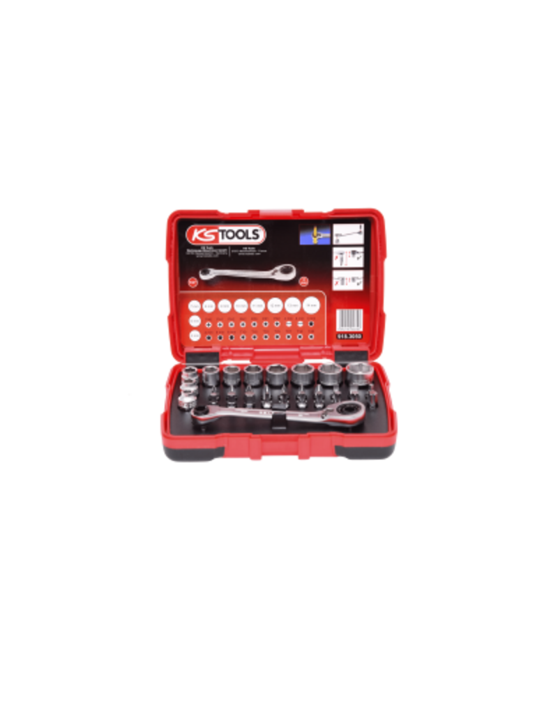 KS TOOLS 1/4" + 11 mm Doorgaande dopsleutel- en bitset, 31-dlg - 918.3050