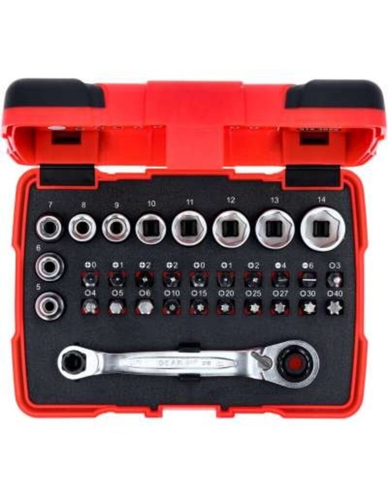 KS TOOLS 1/4" + 11 mm Doorgaande dopsleutel- en bitset, 31-dlg - 918.3050