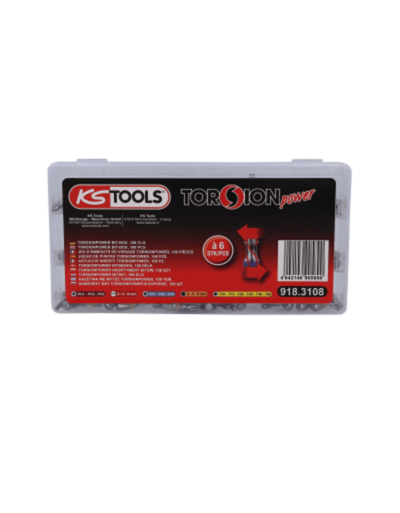 KS TOOLS TORSIONpower bit-assortiment, 108-dlg - 918.3108
