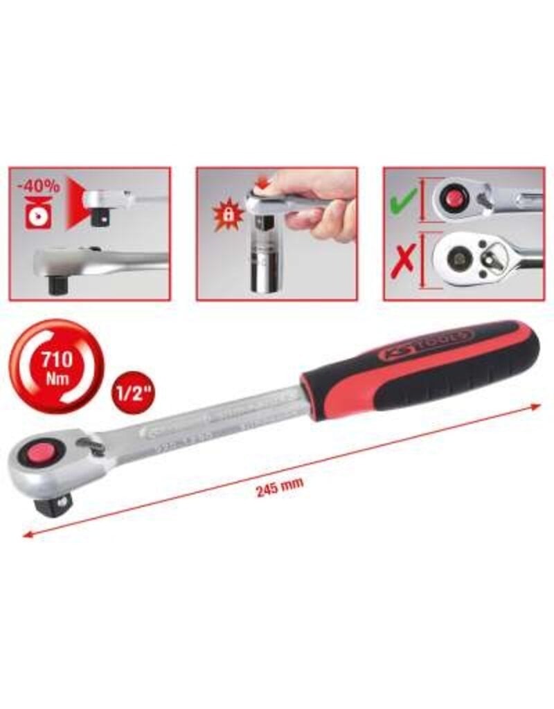 KS TOOLS 1/2" SlimPOWER Omschakelbare ratel met 72 tanden - 920.1290