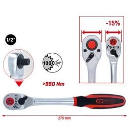 KS TOOLS 1/2" Monster Omschakelbare ratel, 100 tanden - 935.1290