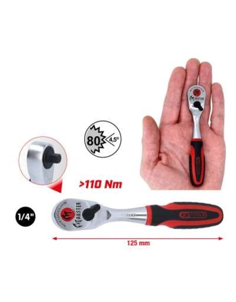 KS TOOLS 1/4" Monster Omschakelbare ratel, 80 tanden - 935.1490