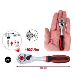 KS TOOLS 1/4" Monster Bit-omschakelbare ratel, 125mm - 935.1495