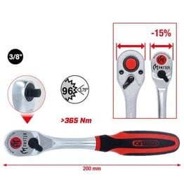 KS TOOLS 3/8" Monster Omschakelbare ratel, 96 tanden - 935.3890
