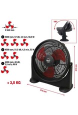 KS TOOLS Werkplaatsventilator, 70 Watt - 999.2000
