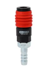 KS TOOLS 3-in-1 universele persluchtveiligheidskoppeling, 11 mm met slangtule - 999.9102