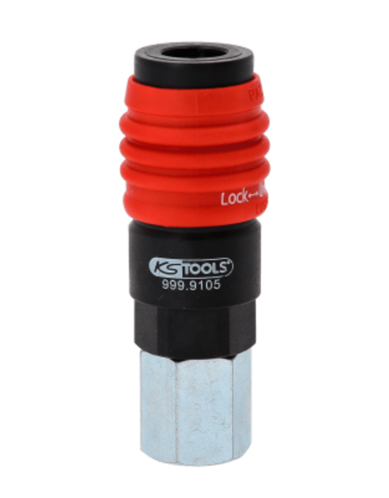 KS TOOLS 3-in-1 universele persluchtveiligheidskoppeling met 1/4" binnendraad - 999.9105