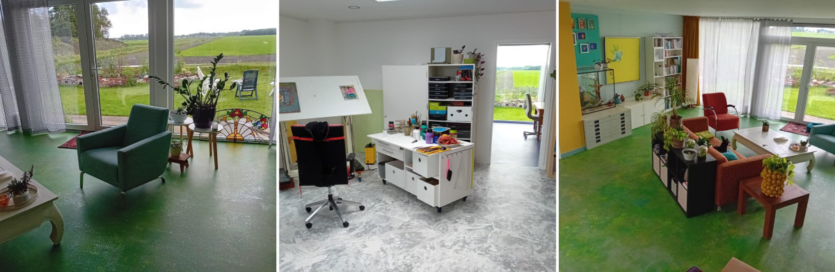 Betonvloer met glitter vloercoating