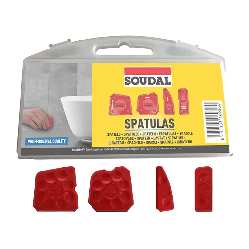 Soudal Kitset – Acryrub CF2 Wit – Inclusief Skelet Pistool Oranje, 4-delige Spatelset & Swipex Reinigingsdoekjes | Complete Afwerkset