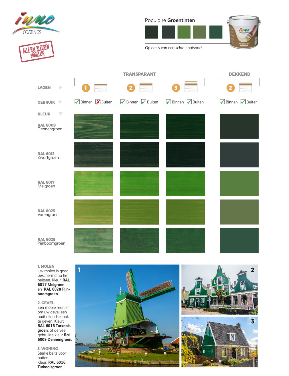 groene beits kleuren