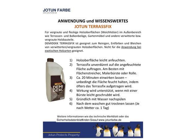 Terrassfix — Anwendung & Wissenswertes