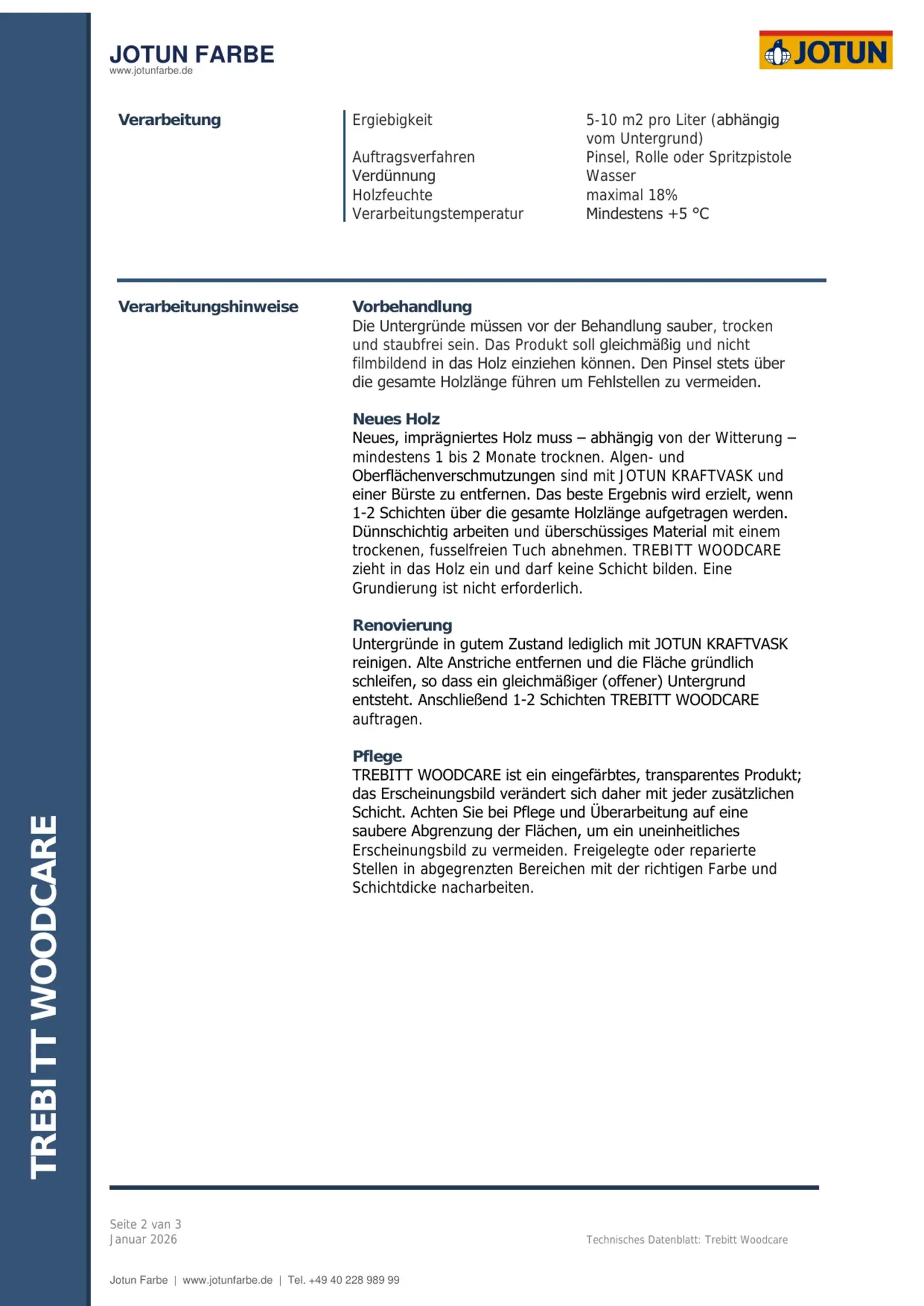 Technisches Datenblatt Jotun Trebitt Woodcare Seite 2