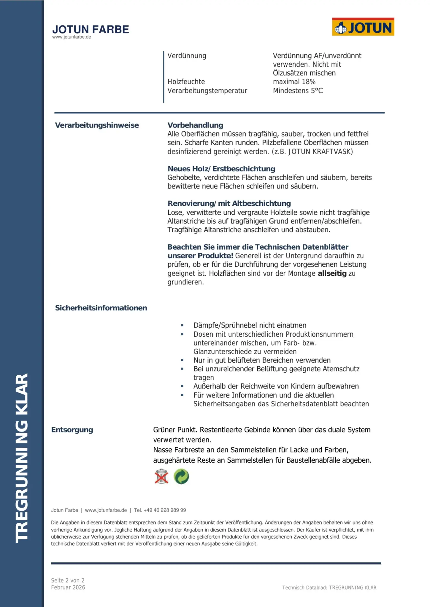 Technisches Datenblatt Jotun Tregrunning Klar Seite 2
