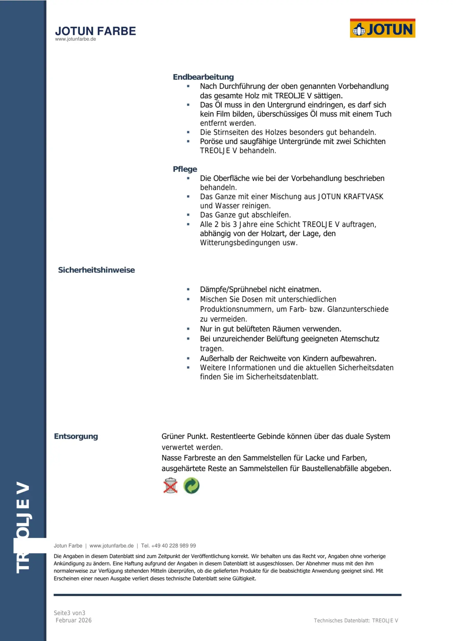 Technisches Datenblatt Jotun Treolje V Seite 3