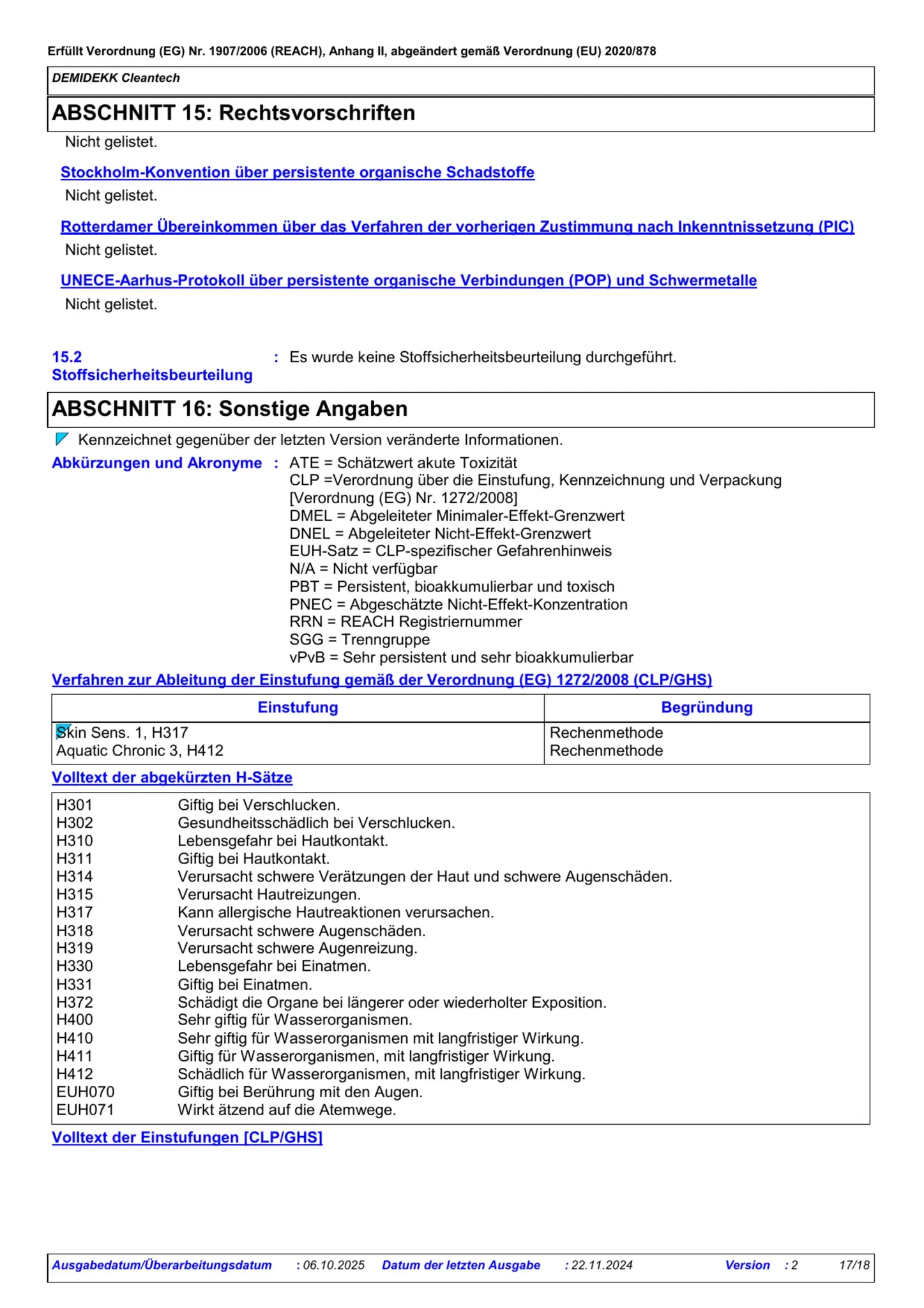 Sicherheitsdatenblatt Jotun Demidekk Cleantech Seite 17
