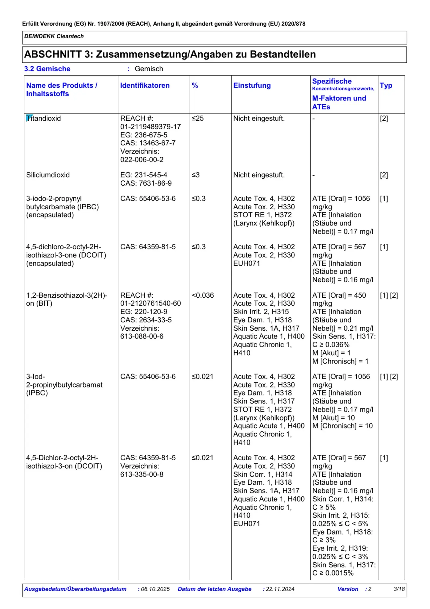 Sicherheitsdatenblatt Jotun Demidekk Cleantech Seite 3