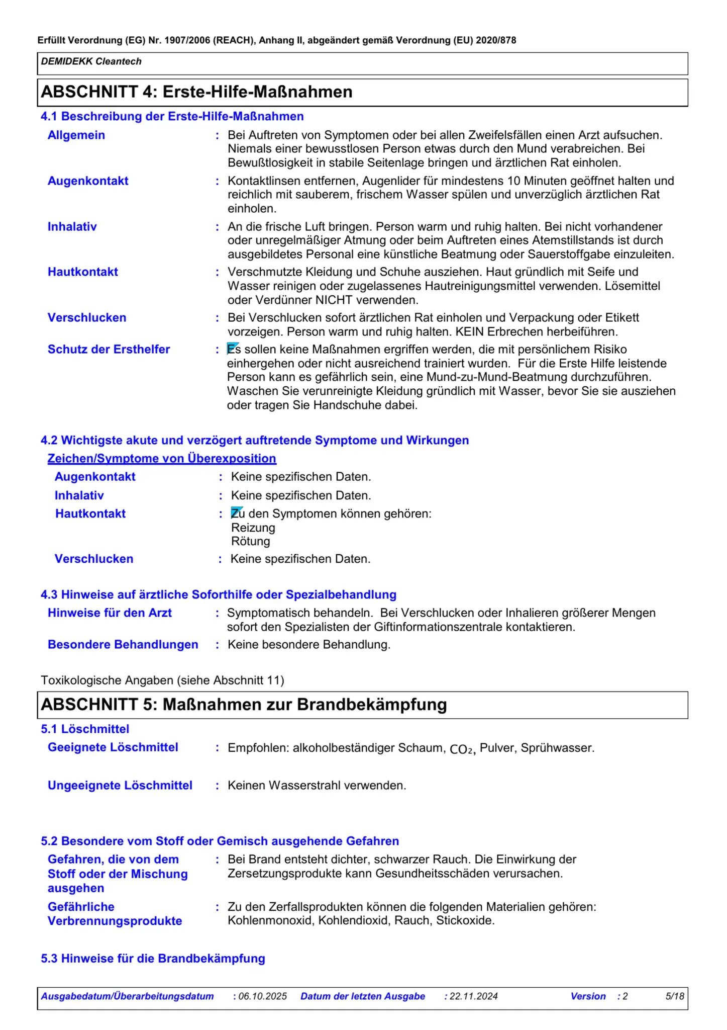 Sicherheitsdatenblatt Jotun Demidekk Cleantech Seite 5