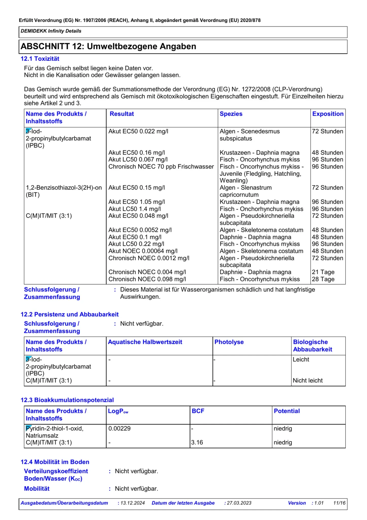 Sicherheitsdatenblatt Jotun Demidekk Infinity Details Seite 11