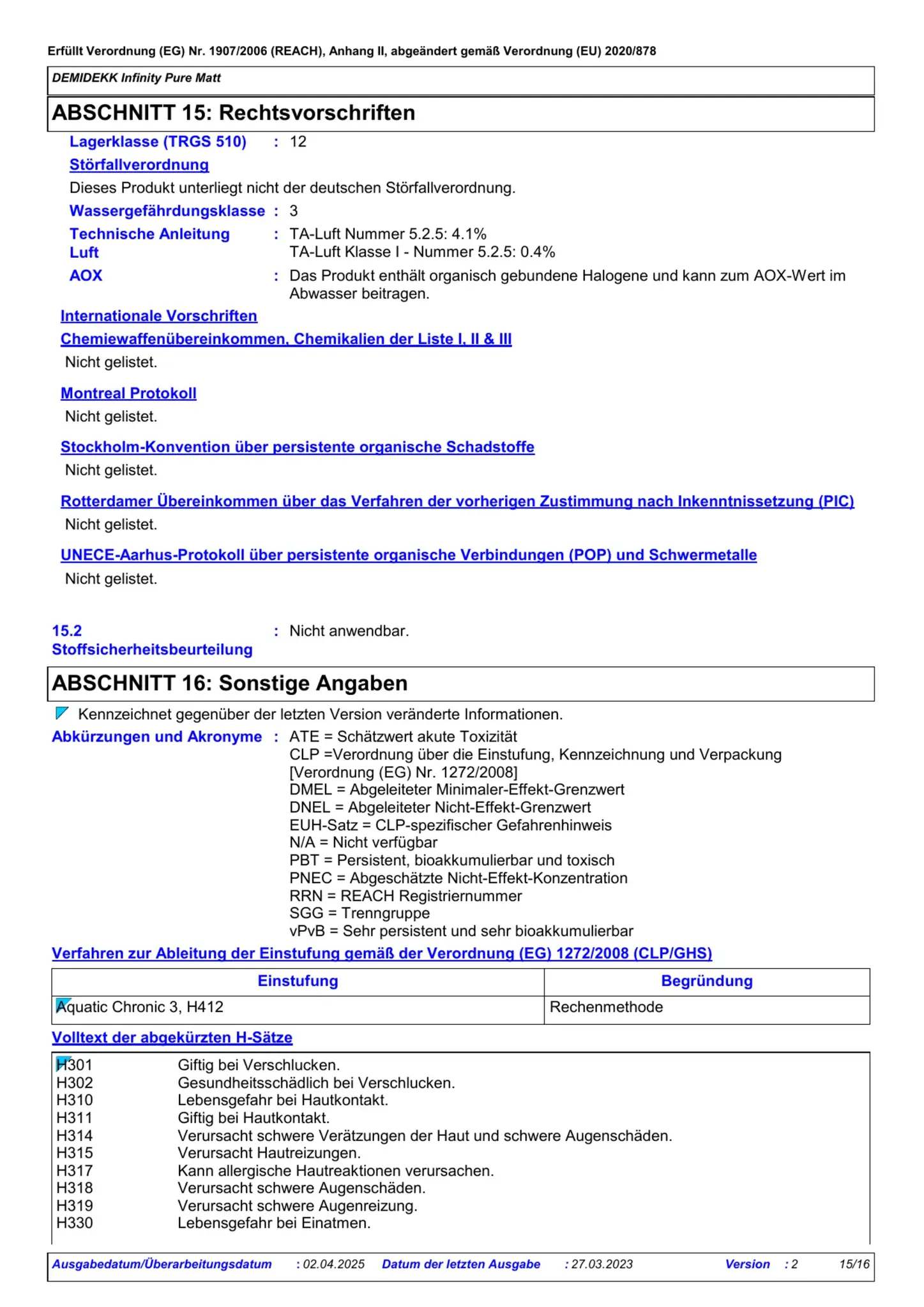 Sicherheitsdatenblatt Jotun Demidekk Infinity Pure Matt Seite 15