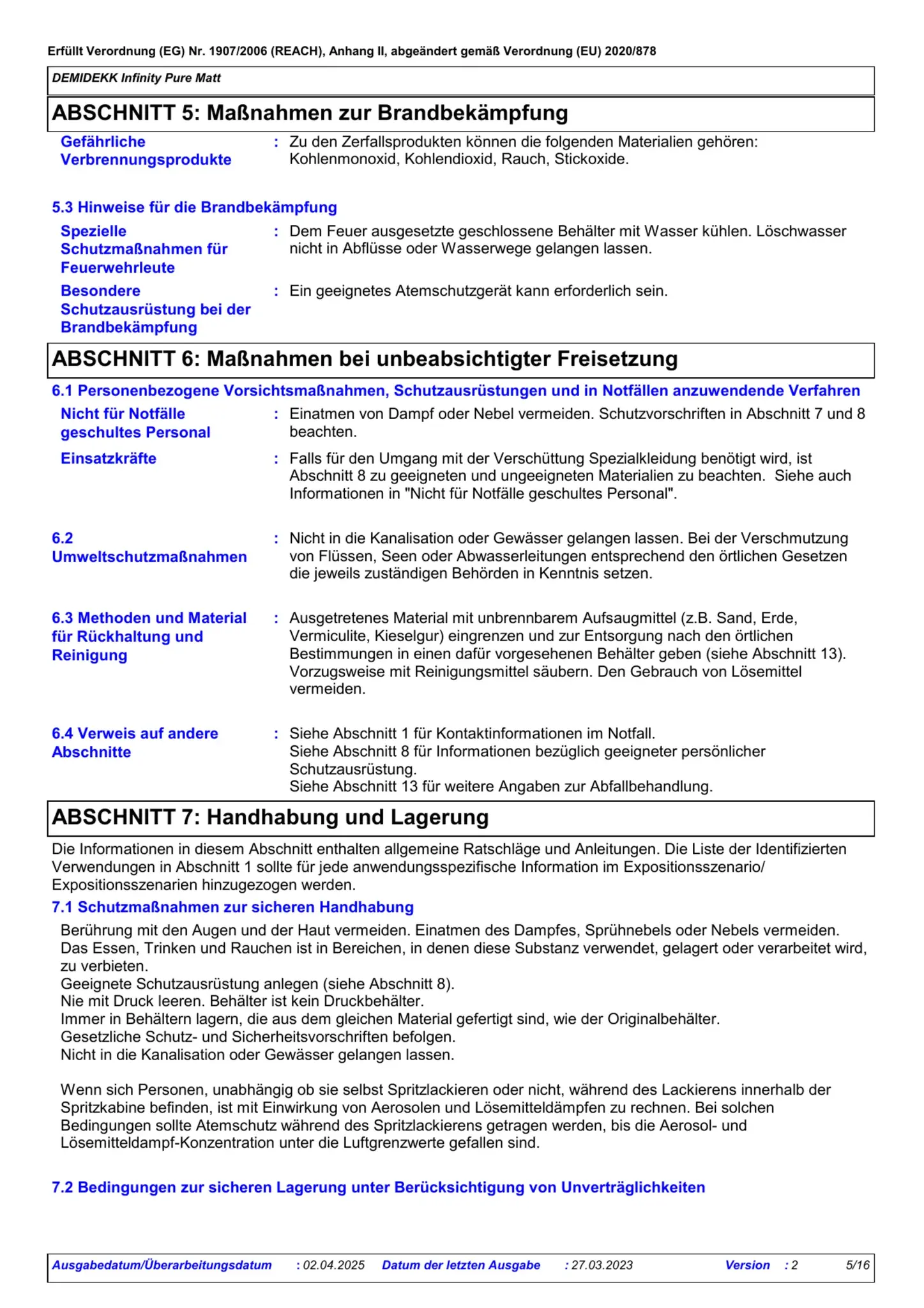 Sicherheitsdatenblatt Jotun Demidekk Infinity Pure Matt Seite 5