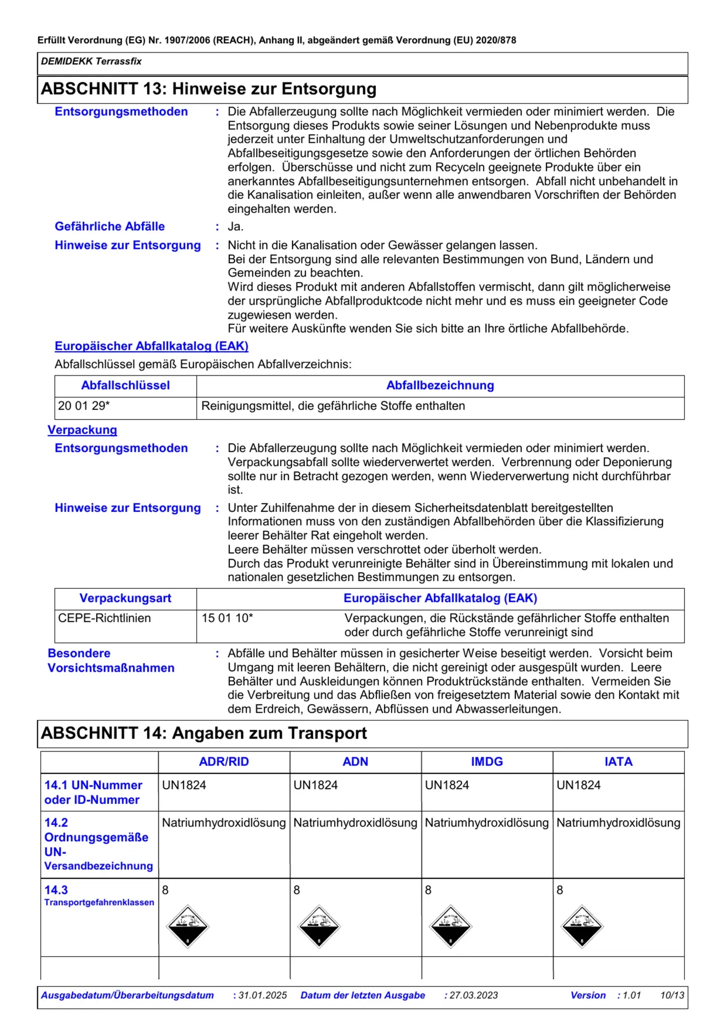 Sicherheitsdatenblatt Jotun Demidekk Terrassfix Seite 10