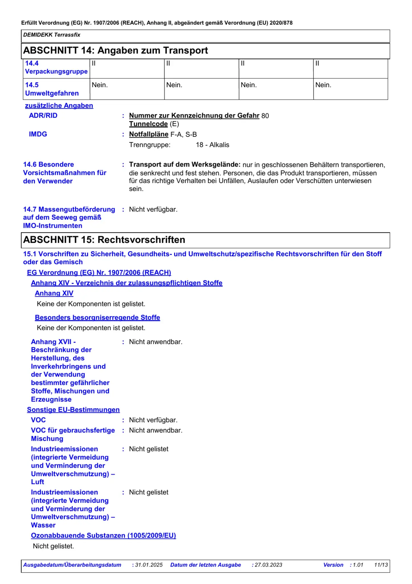 Sicherheitsdatenblatt Jotun Demidekk Terrassfix Seite 11