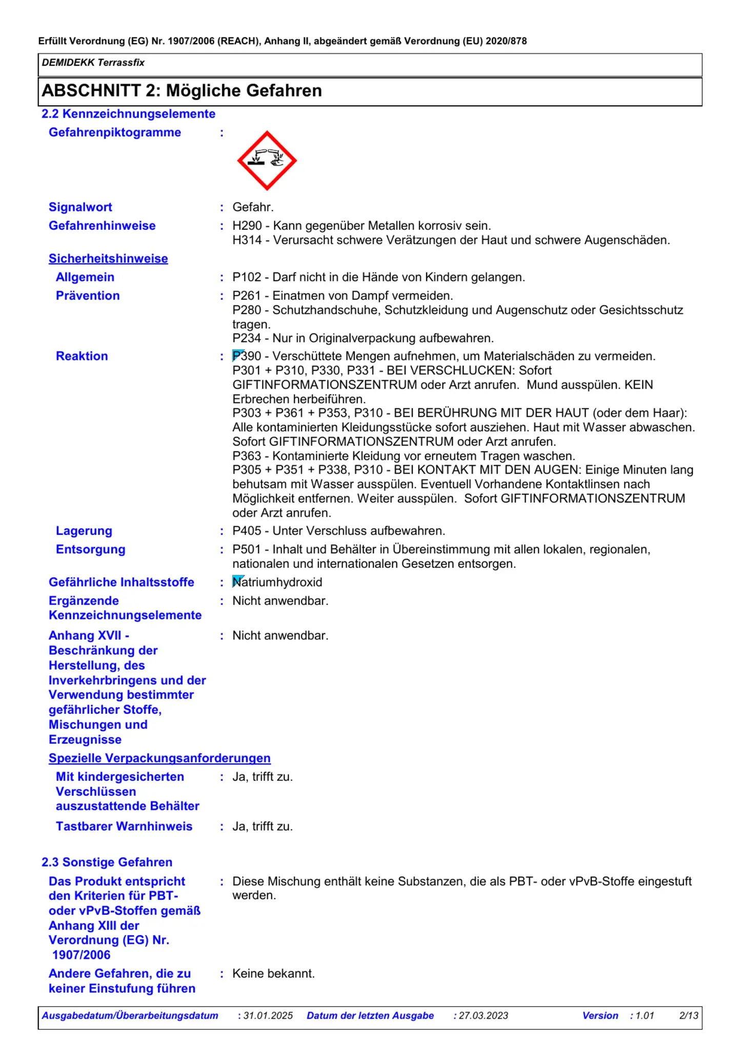 Sicherheitsdatenblatt Jotun Demidekk Terrassfix Seite 2