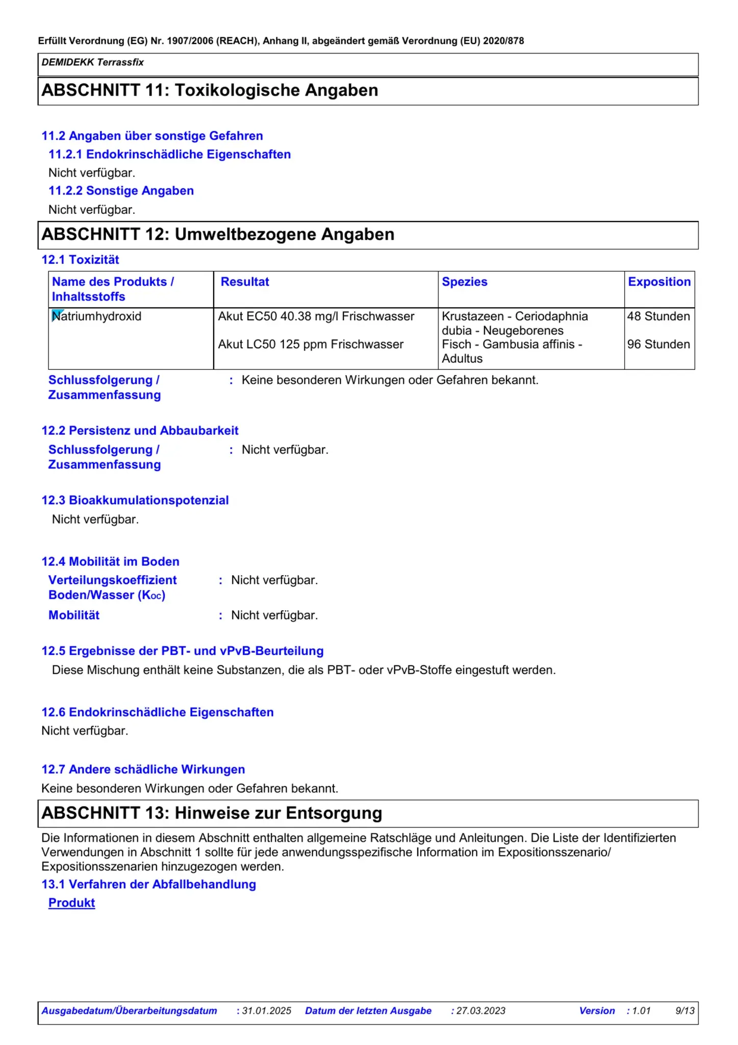 Sicherheitsdatenblatt Jotun Demidekk Terrassfix Seite 9