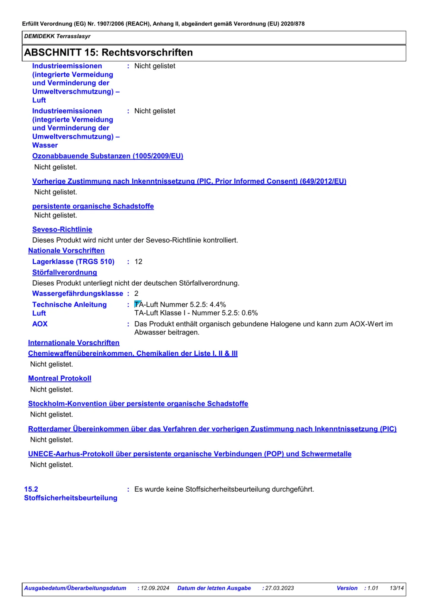 Sicherheitsdatenblatt Jotun Demidekk Terrasslasyr Seite 13