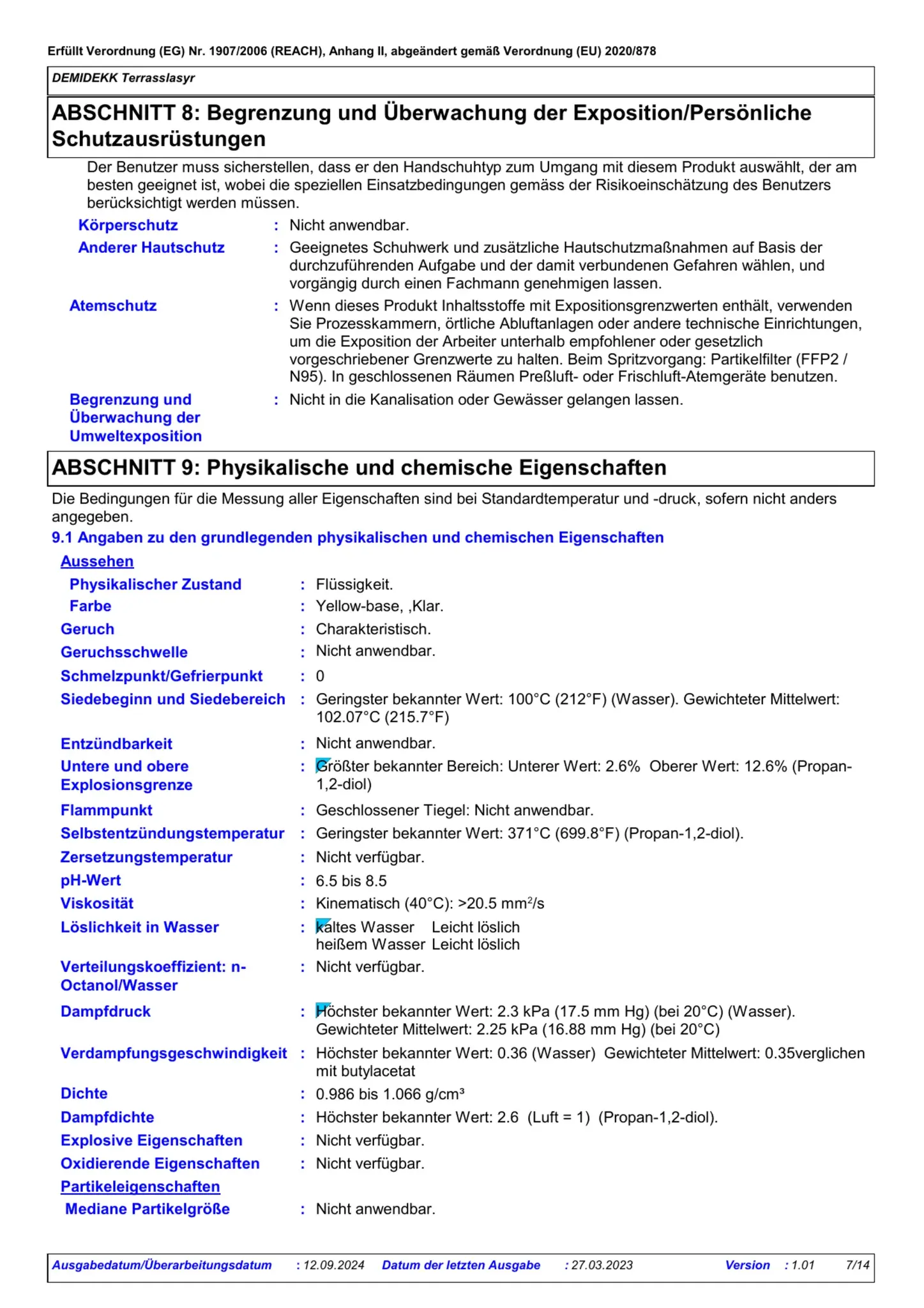 Sicherheitsdatenblatt Jotun Demidekk Terrasslasyr Seite 7