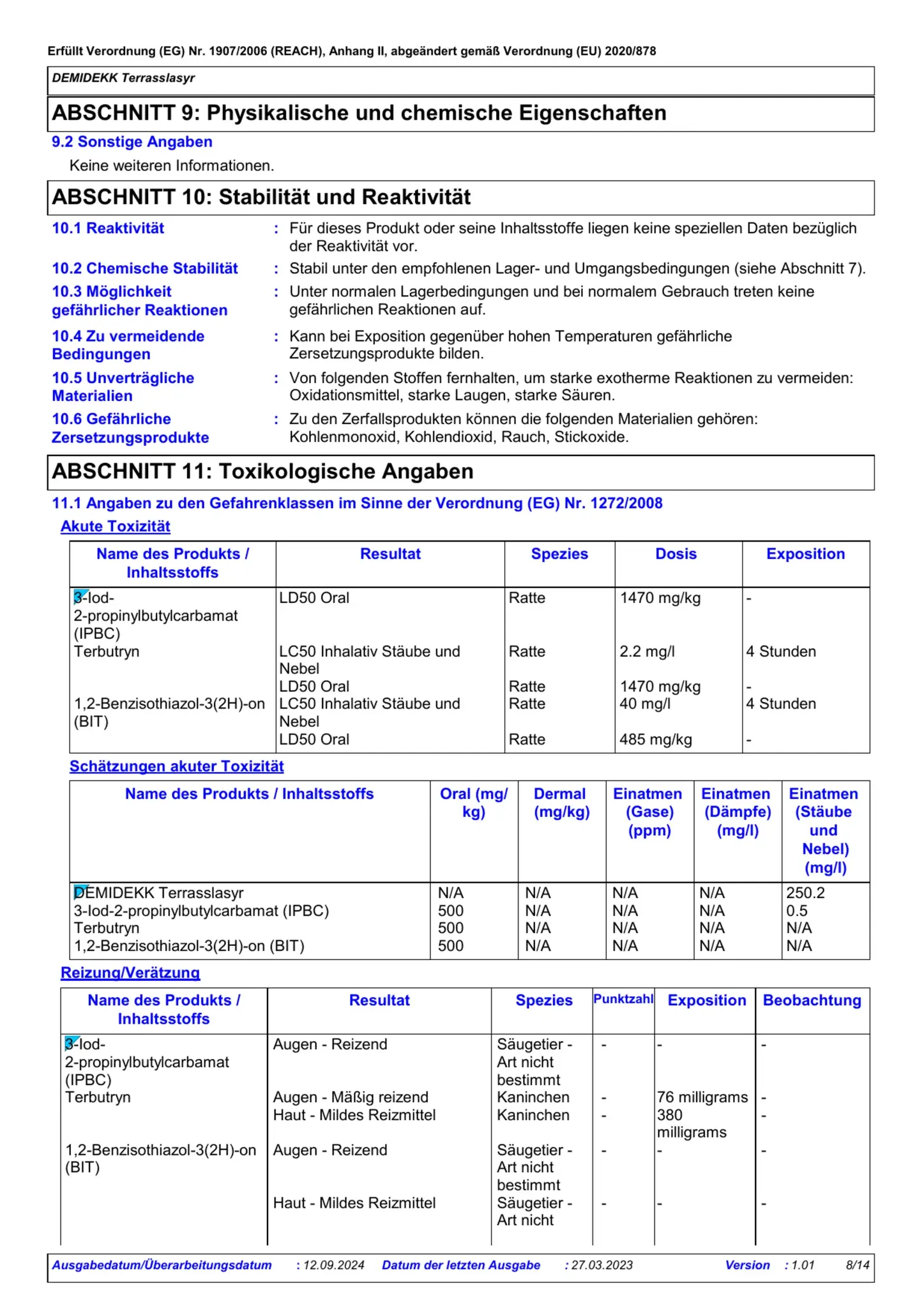 Sicherheitsdatenblatt Jotun Demidekk Terrasslasyr Seite 8
