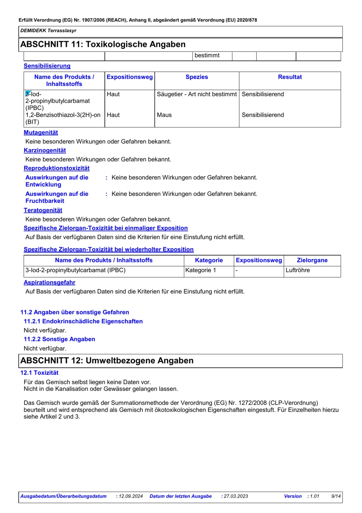 Sicherheitsdatenblatt Jotun Demidekk Terrasslasyr Seite 9