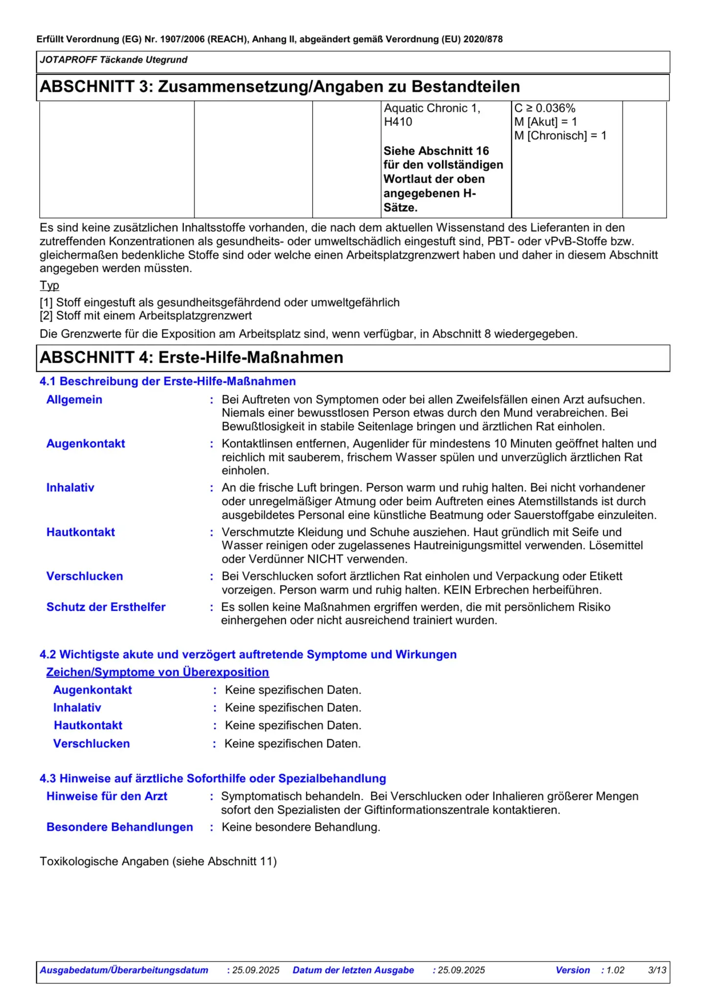 Sicherheitsdatenblatt Jotun Jotaproff Täckande Utegrund Seite 3