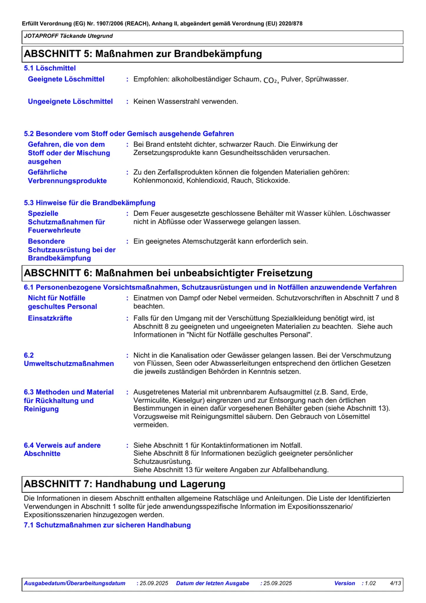 Sicherheitsdatenblatt Jotun Jotaproff Täckande Utegrund Seite 4