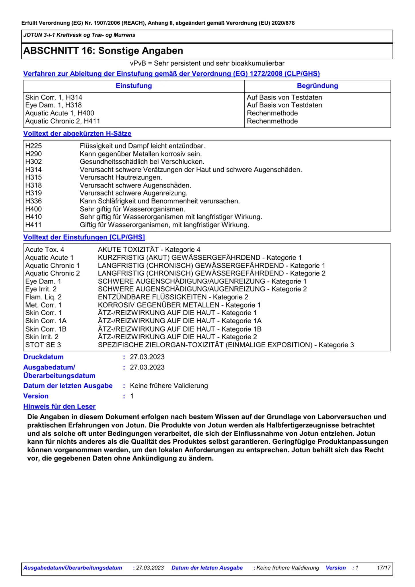 Sicherheitsdatenblatt Jotun Kraftvask Seite 17