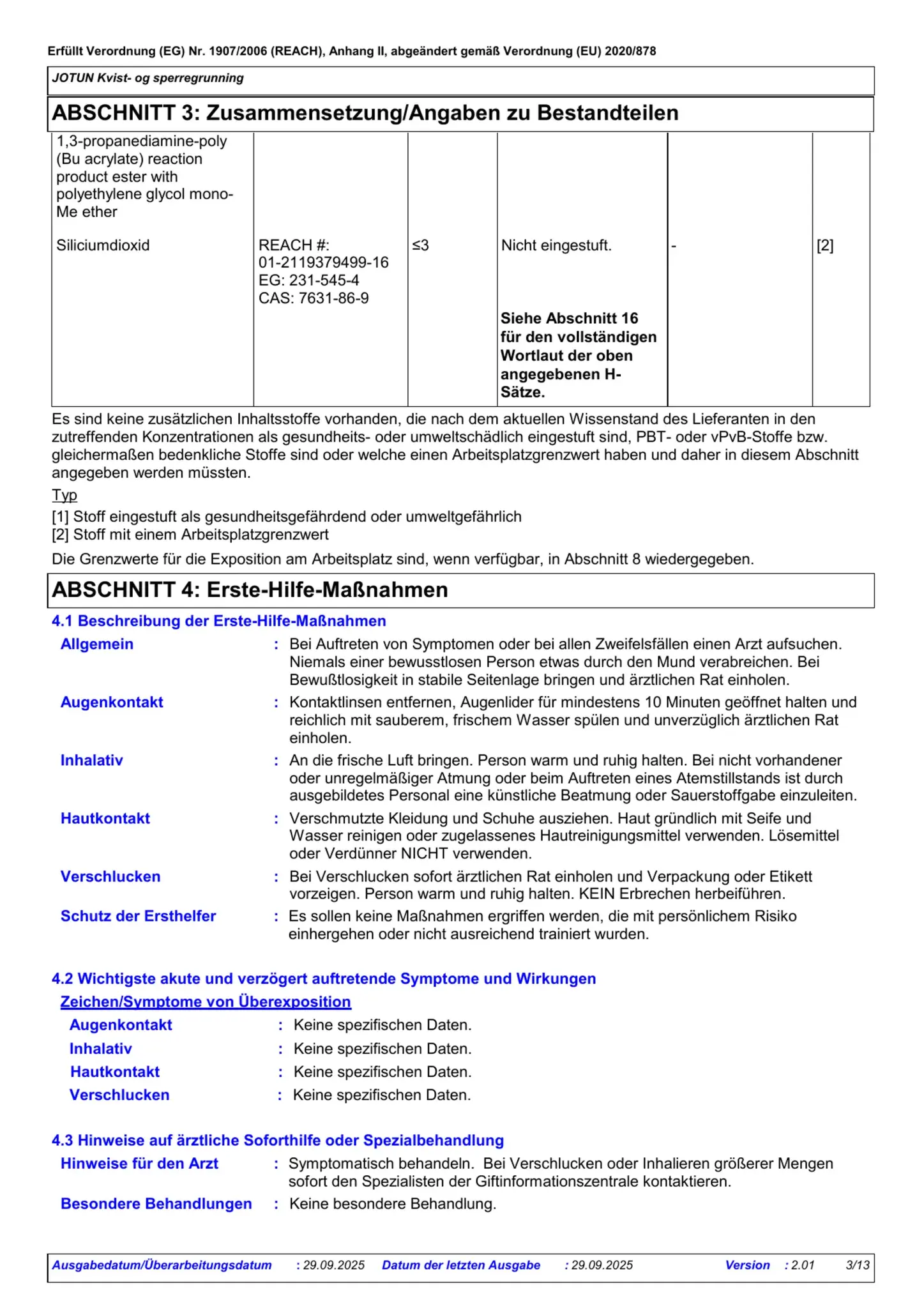 Sicherheitsdatenblatt Jotun Kvist og Sperregrunning Seite 3