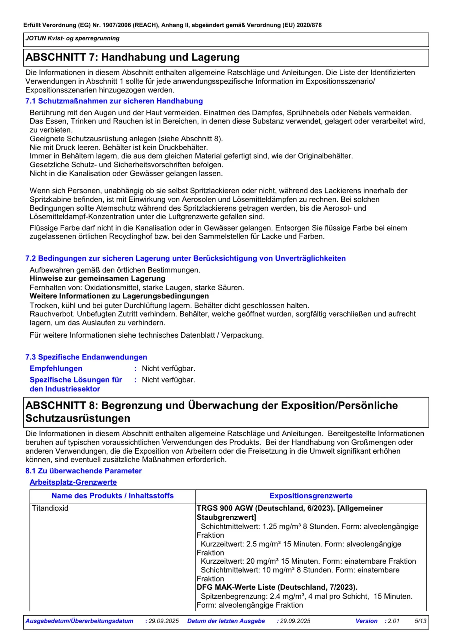 Sicherheitsdatenblatt Jotun Kvist og Sperregrunning Seite 5