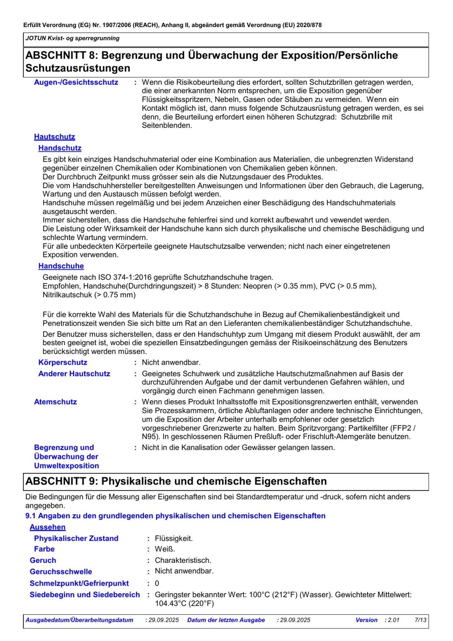 Sicherheitsdatenblatt Jotun Kvist og Sperregrunning Seite 7