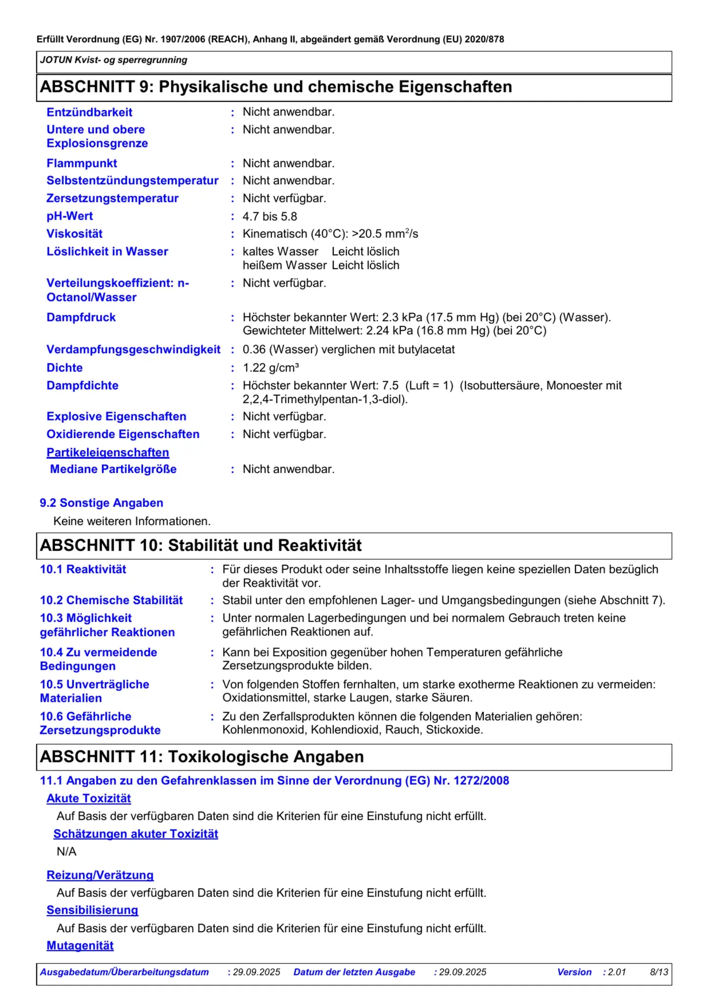 Sicherheitsdatenblatt Jotun Kvist og Sperregrunning Seite 8