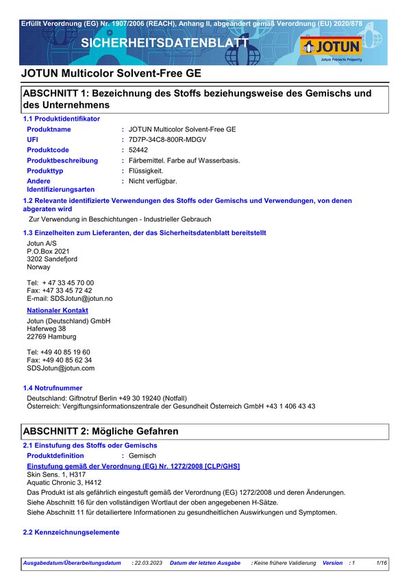Multicolor Colorants — Sicherheitsdatenblatt