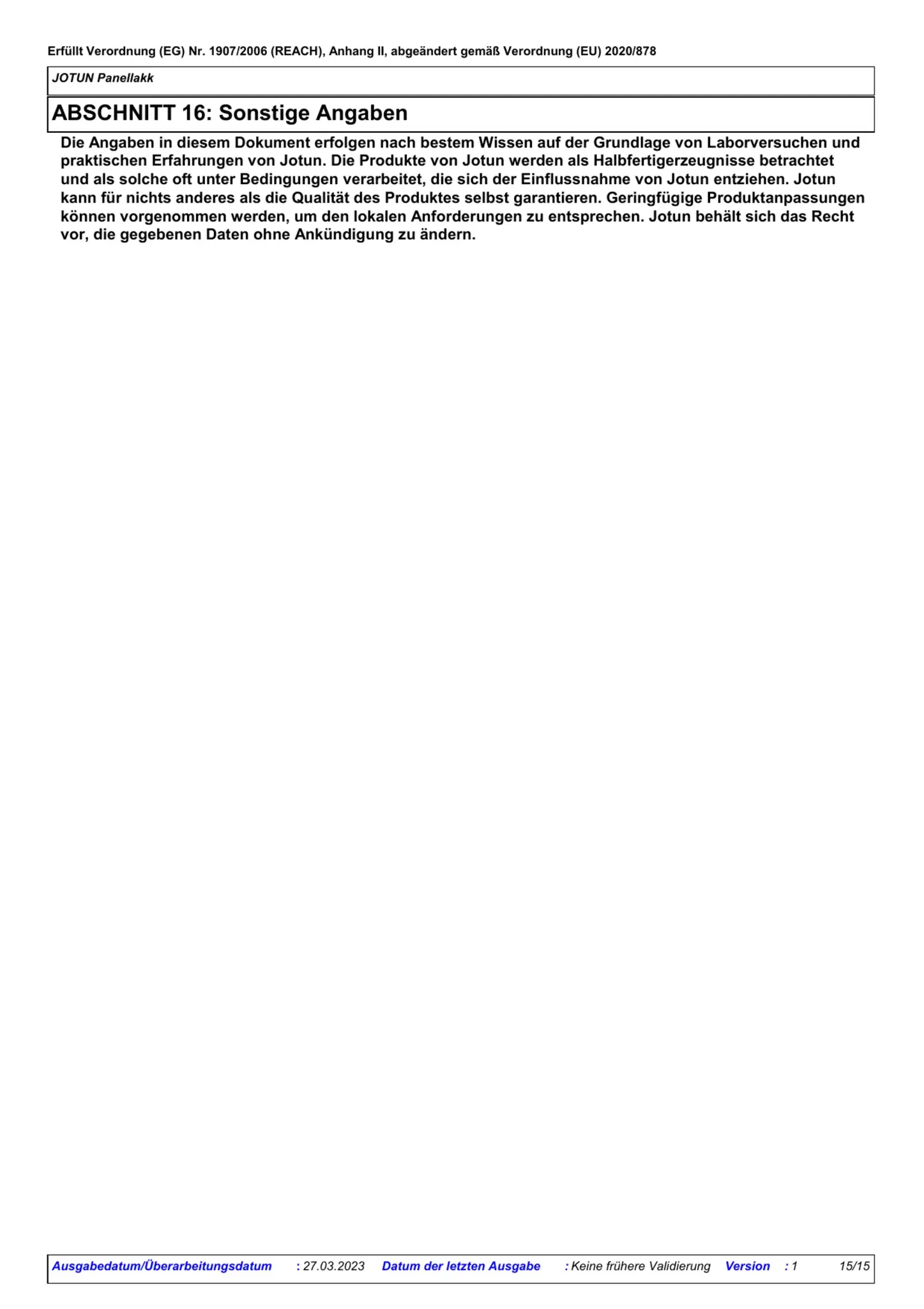 Sicherheitsdatenblatt Jotun Panellakk Seite 15