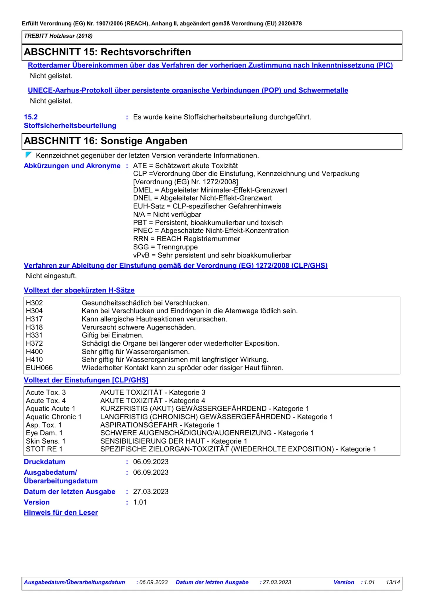 Sicherheitsdatenblatt Jotun Trebitt Holzlasur Seite 13
