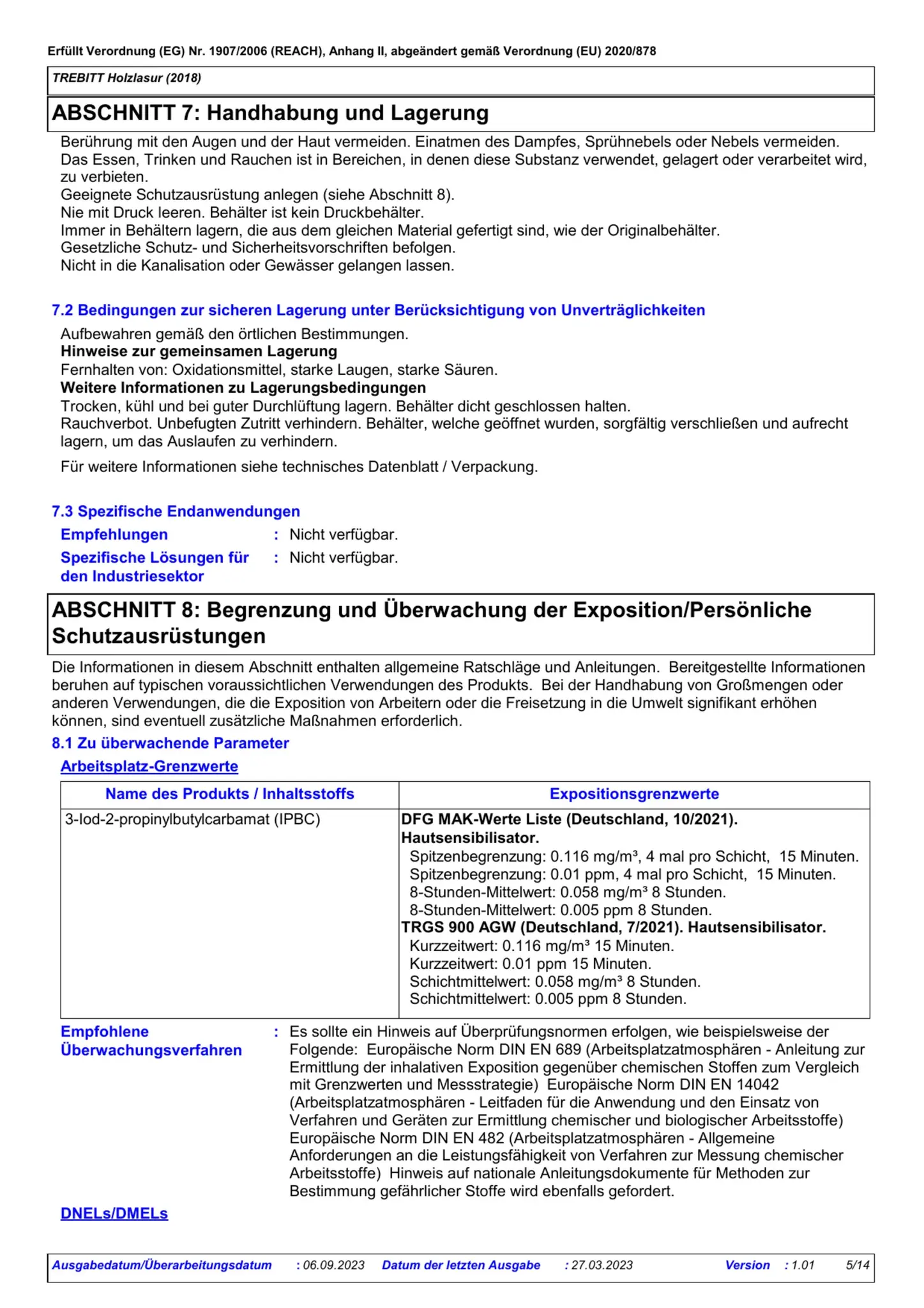 Sicherheitsdatenblatt Jotun Trebitt Holzlasur Seite 5