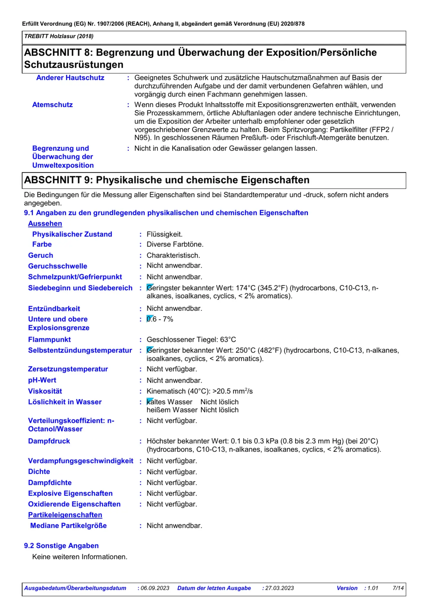 Sicherheitsdatenblatt Jotun Trebitt Holzlasur Seite 7