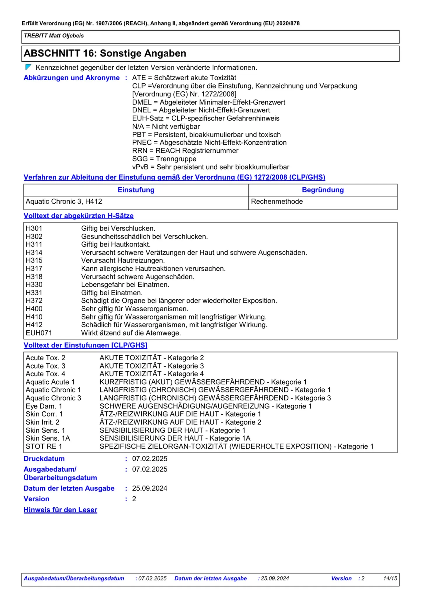 Sicherheitsdatenblatt Jotun Trebitt Matt Oljebeis Seite 14
