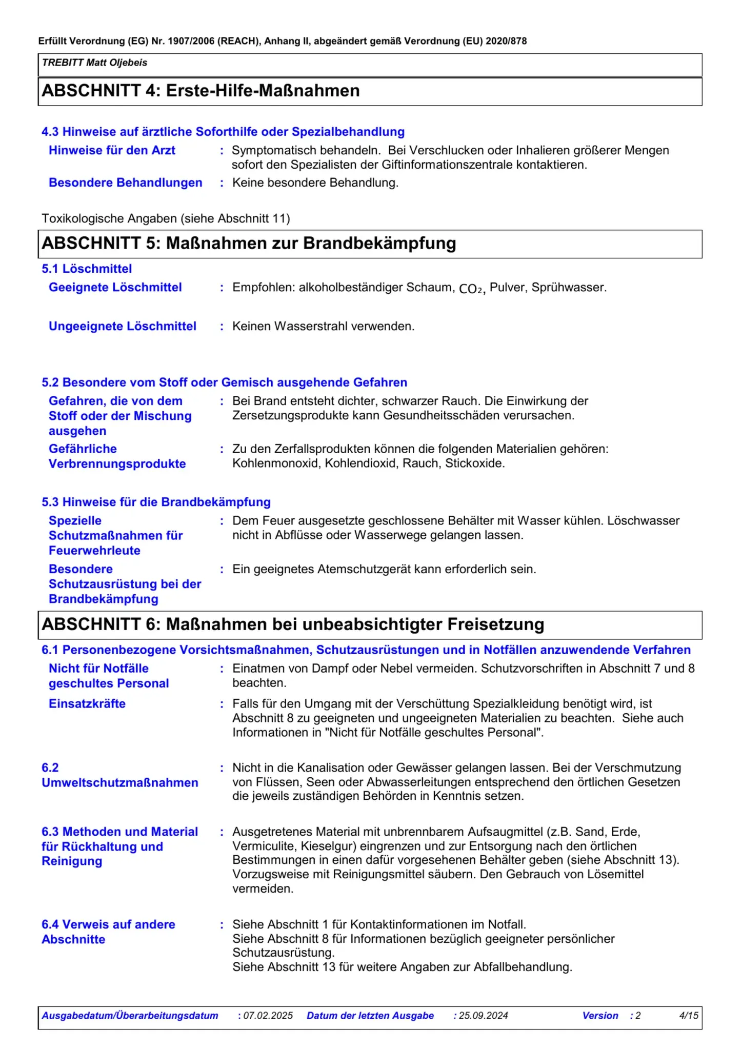 Sicherheitsdatenblatt Jotun Trebitt Matt Oljebeis Seite 4