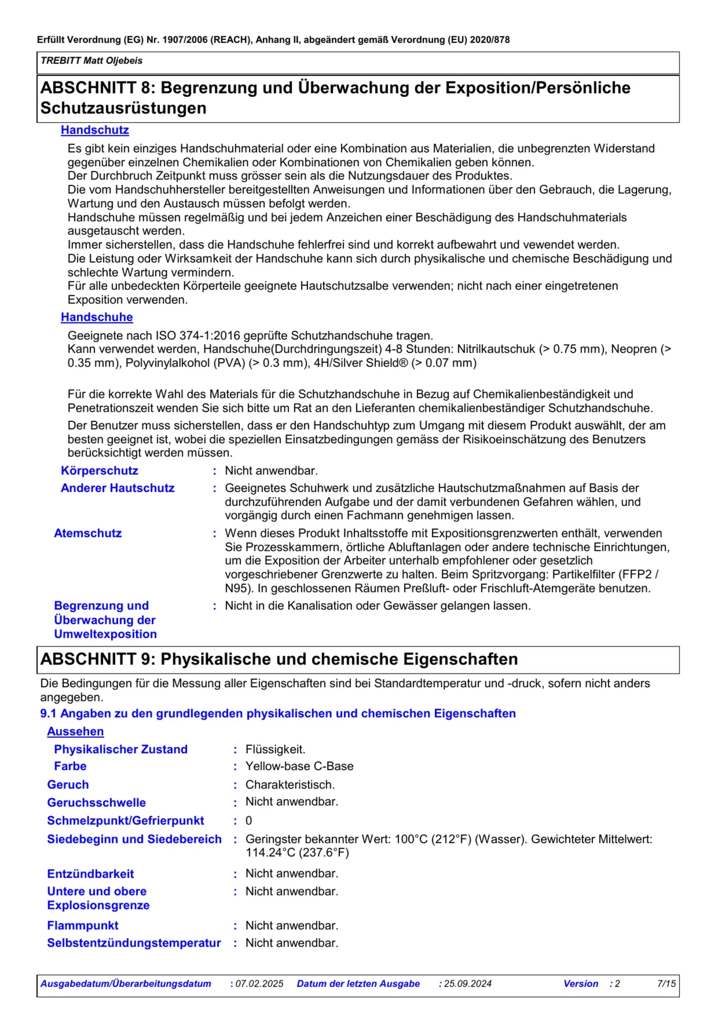 Sicherheitsdatenblatt Jotun Trebitt Matt Oljebeis Seite 7
